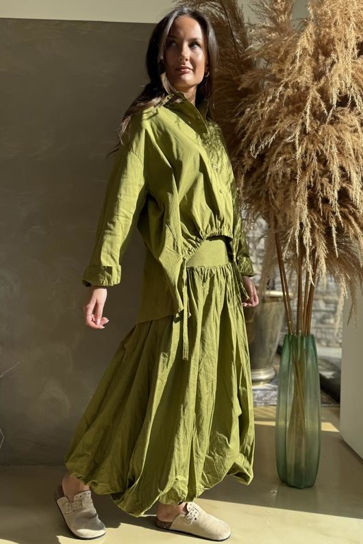 Paloma French Tuck Shirt Olive